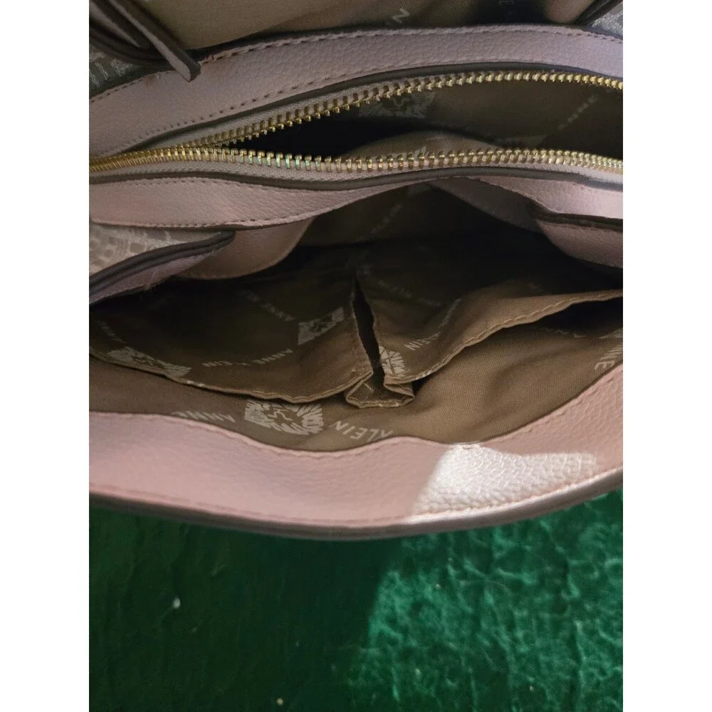 Anne Klein Logo Flap Backpack Purse Pink w/Card Holder (BL-29)